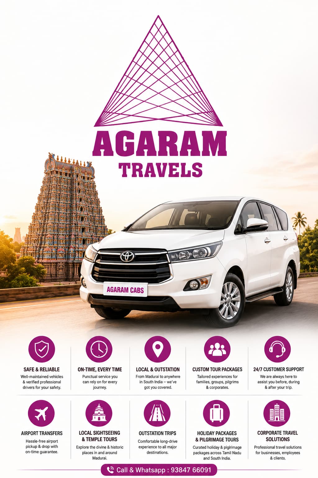 Agaram Cabs Tour Fleet and Taxi Service in Madurai